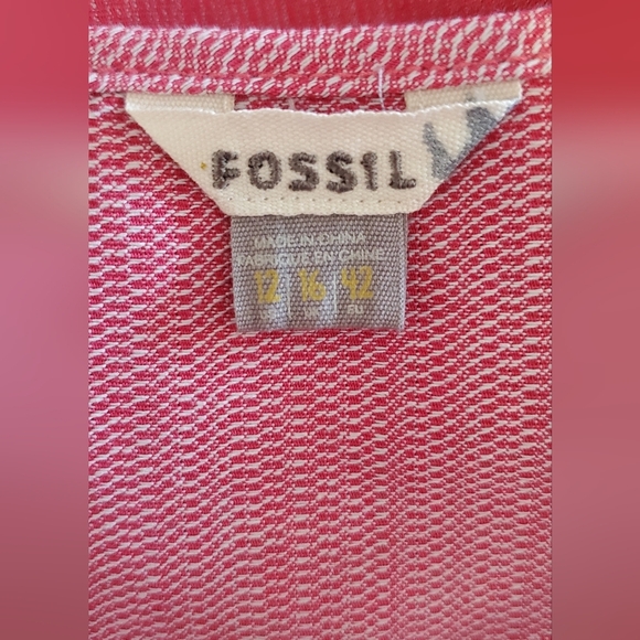 Fossil Pink Boho Cotton A-Line Sleeveless Belted Tied Waist Midi Dress Size 12 - Picture 10 of 16